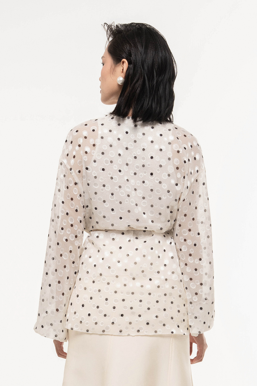 Polka Dot V-Neck Blouse