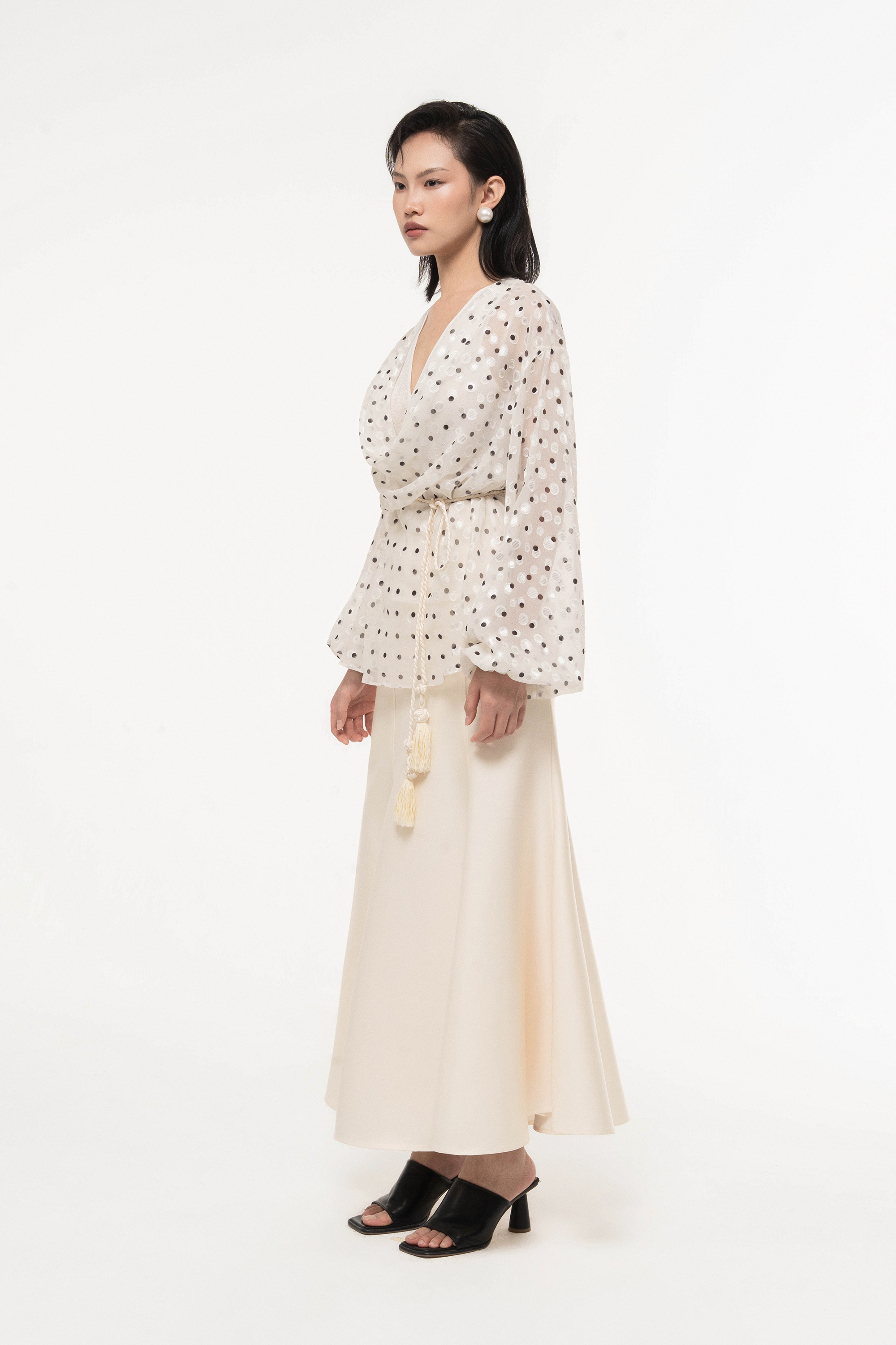 Polka Dot V-Neck Set Design
