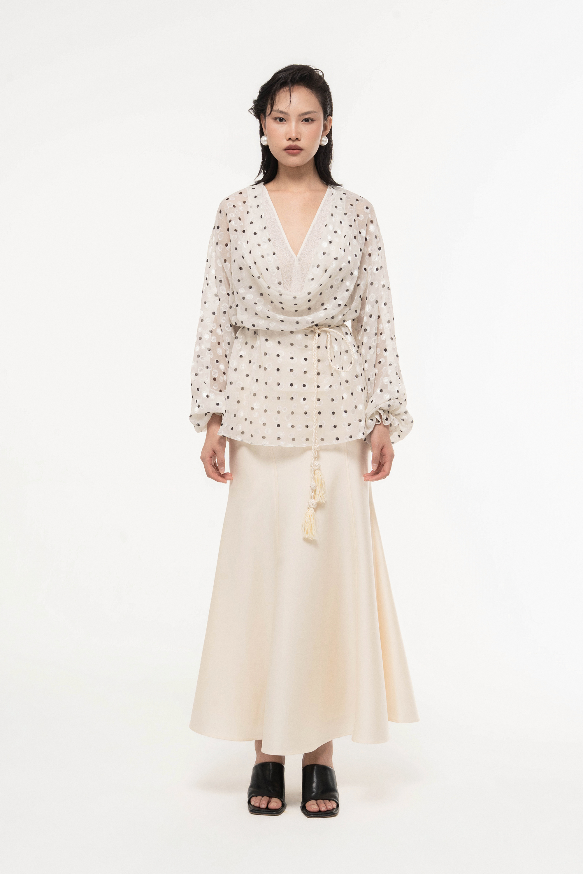 Polka Dot V-Neck Set Design