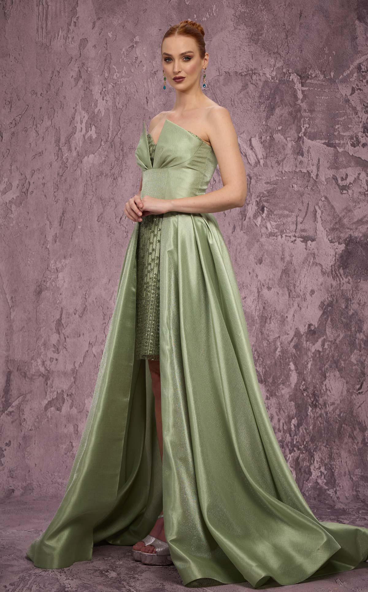 MNM Couture Q2024: Taffeta High-Low Gown