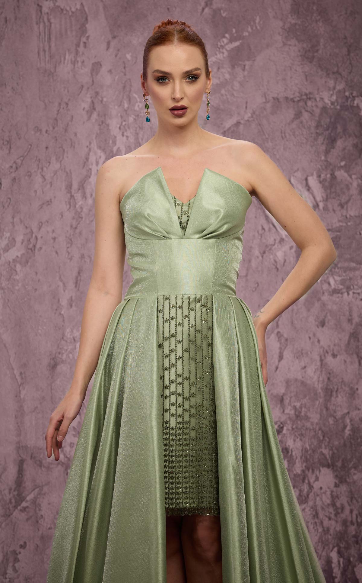 MNM Couture Q2024: Taffeta High-Low Gown