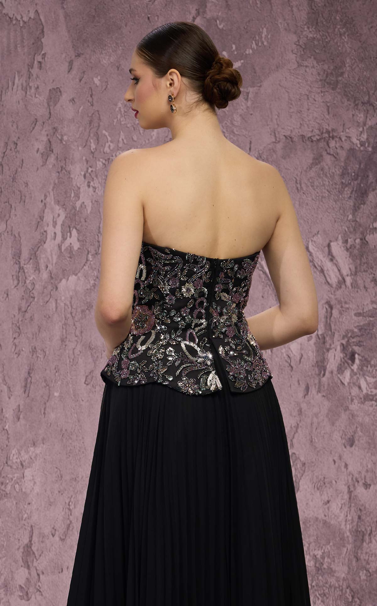 MNM Couture Q7778: Beaded Corset Chiffon Gown