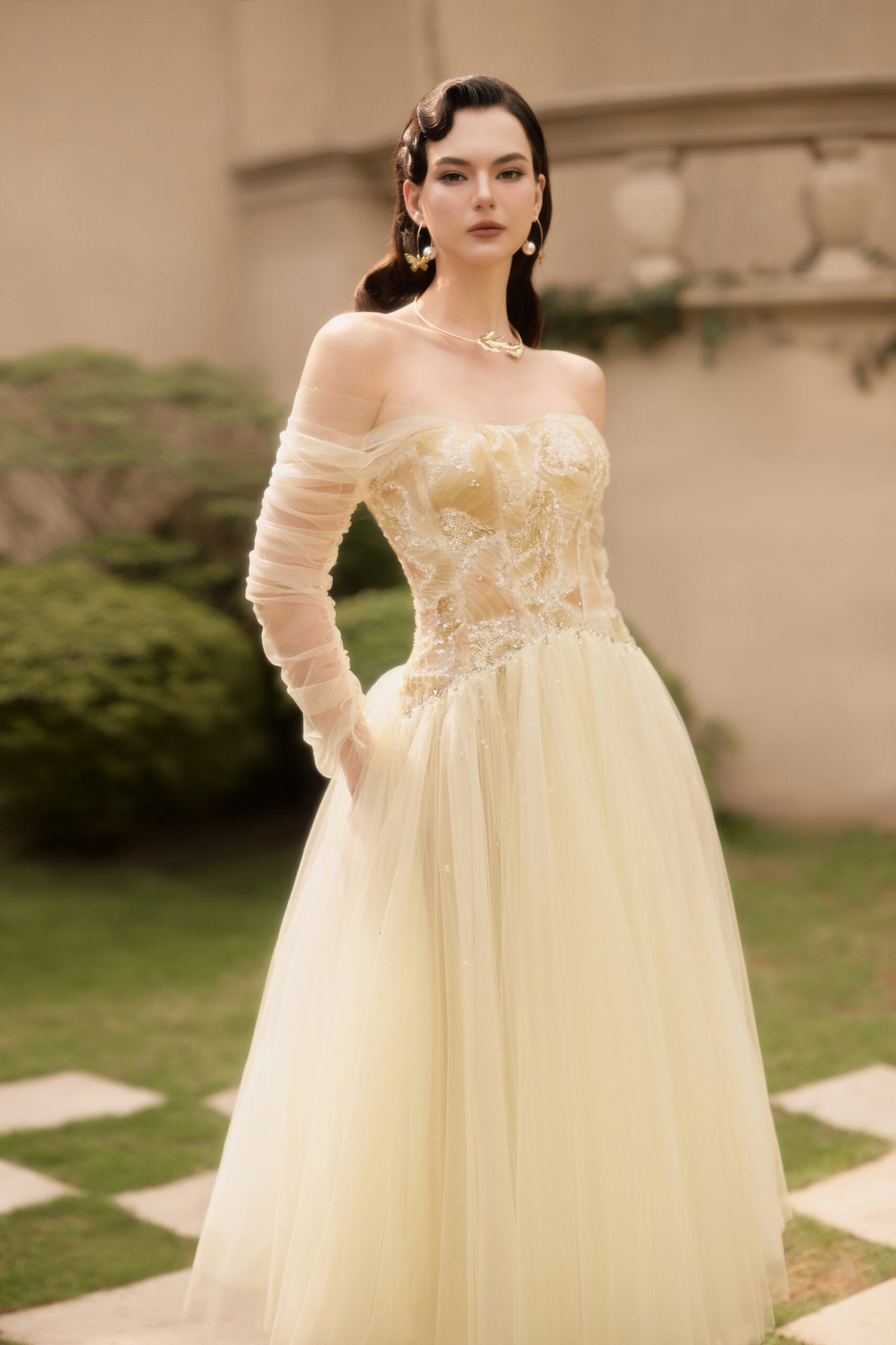 REGINA DRESS - L, Yellow image