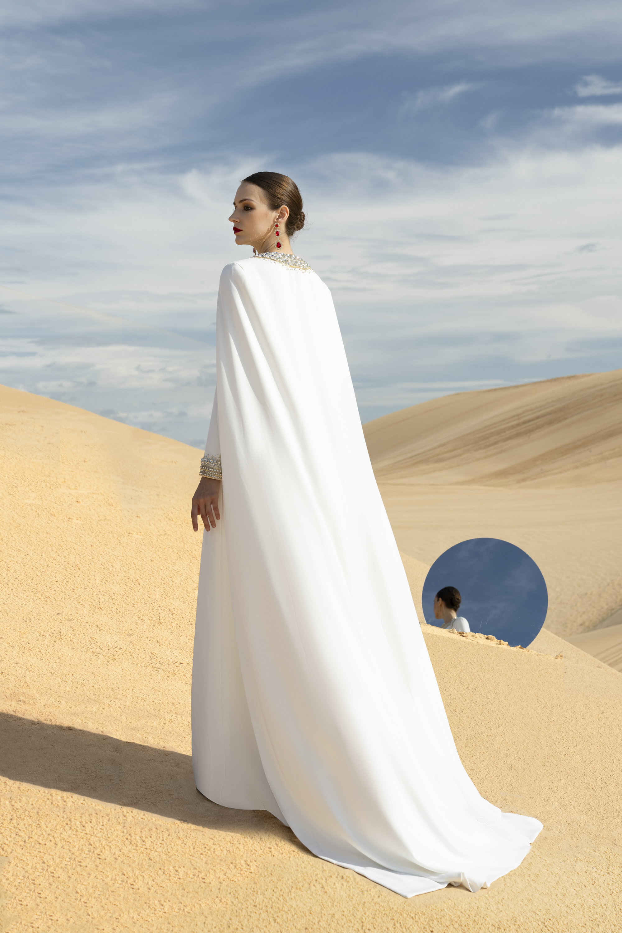 Reverie A-line Long Sleeved Velvet Satin Maxi Set