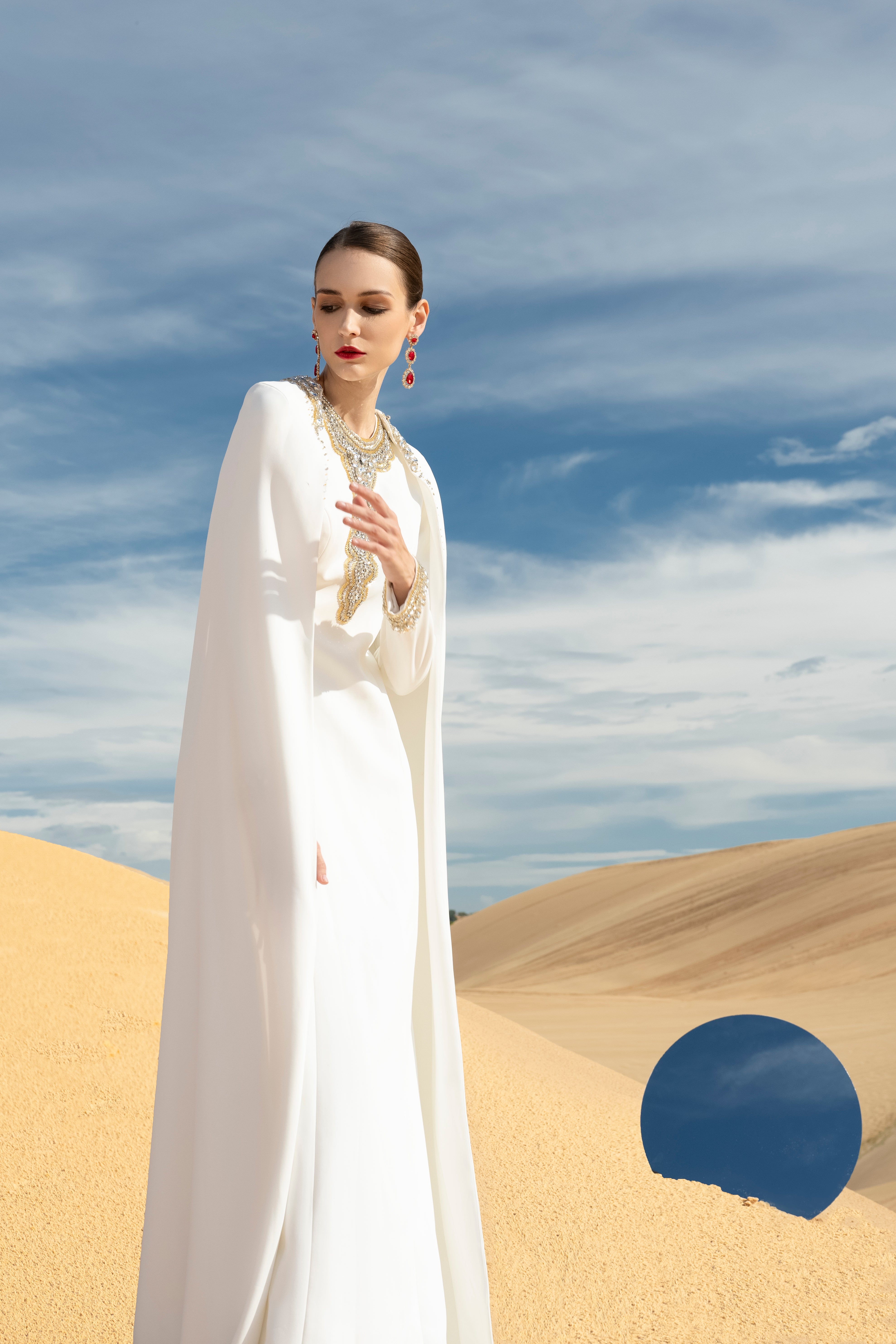 Reverie A-line Long Sleeved Velvet Satin Maxi Set