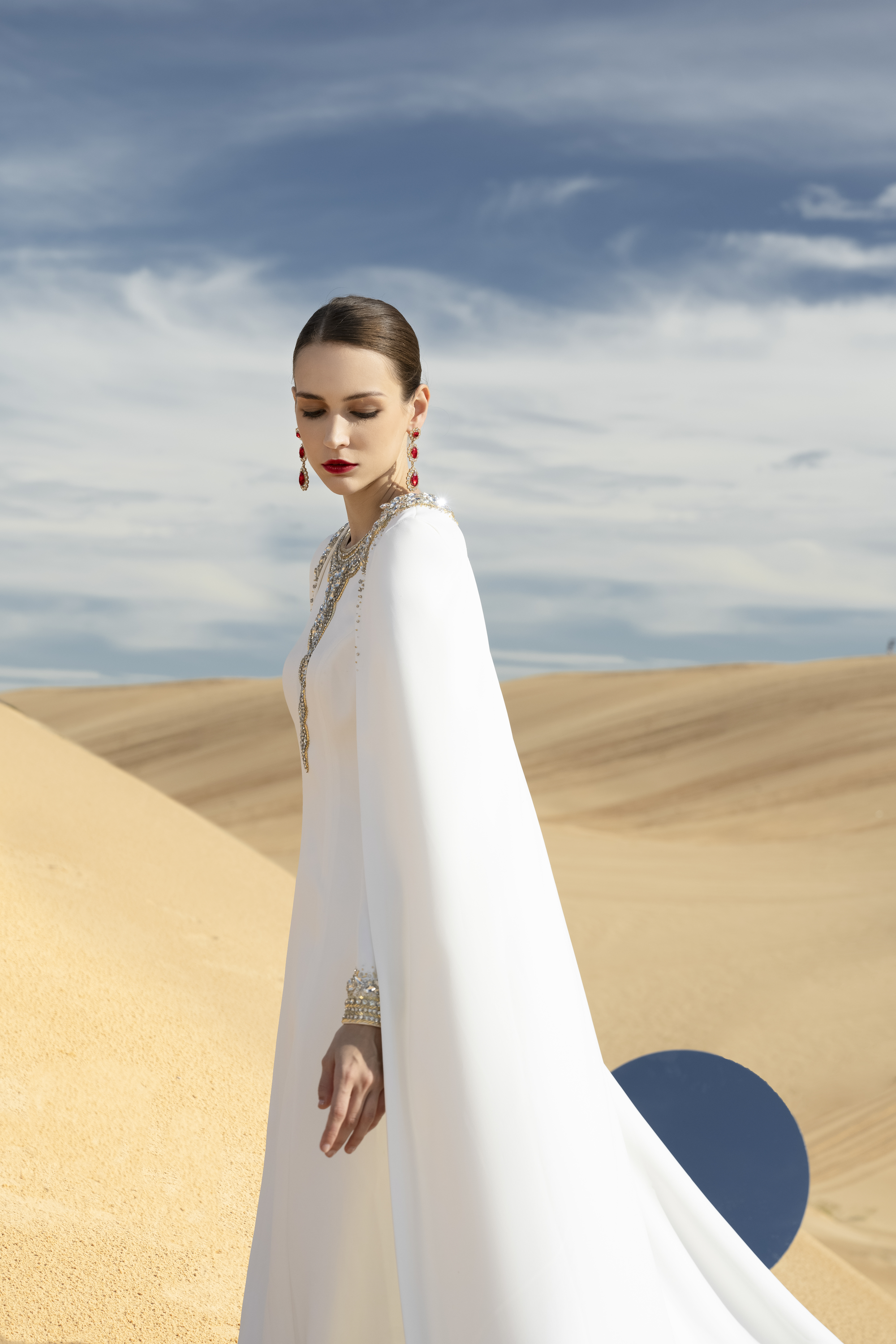 Reverie A-line Long Sleeved Velvet Satin Maxi Set