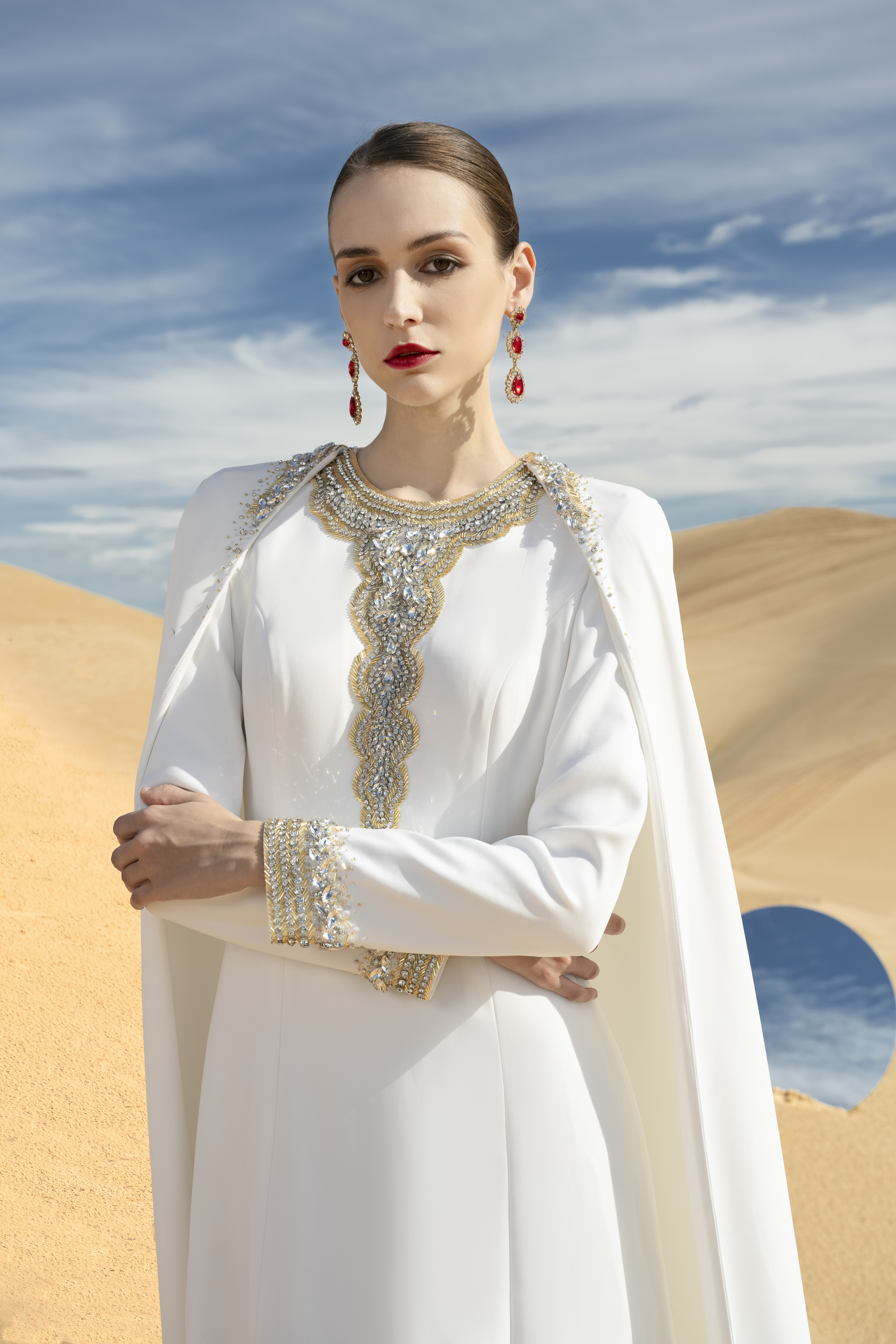 Reverie A-line Long Sleeved Velvet Satin Maxi Set
