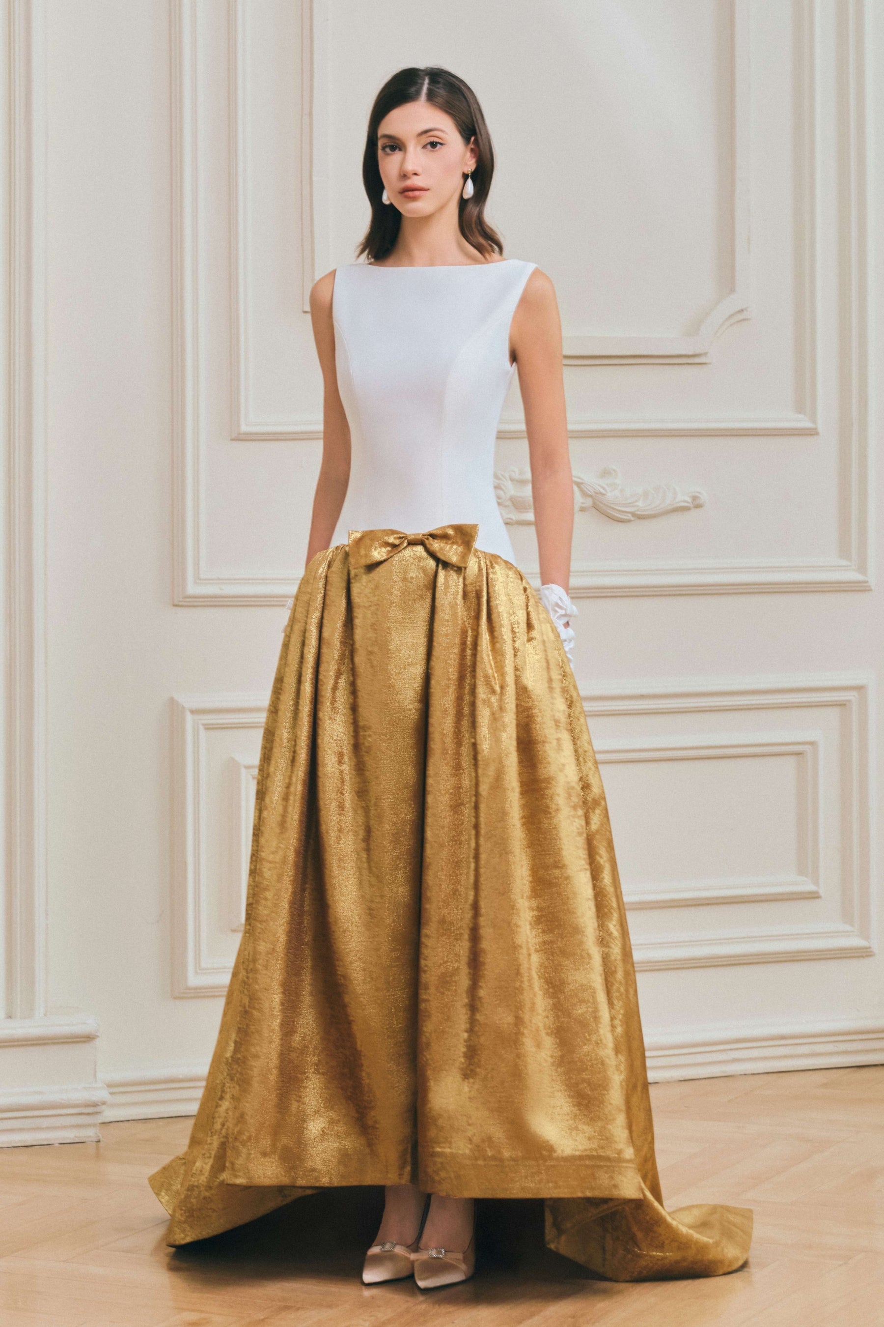 Riley Bateau Neck Evening Gown