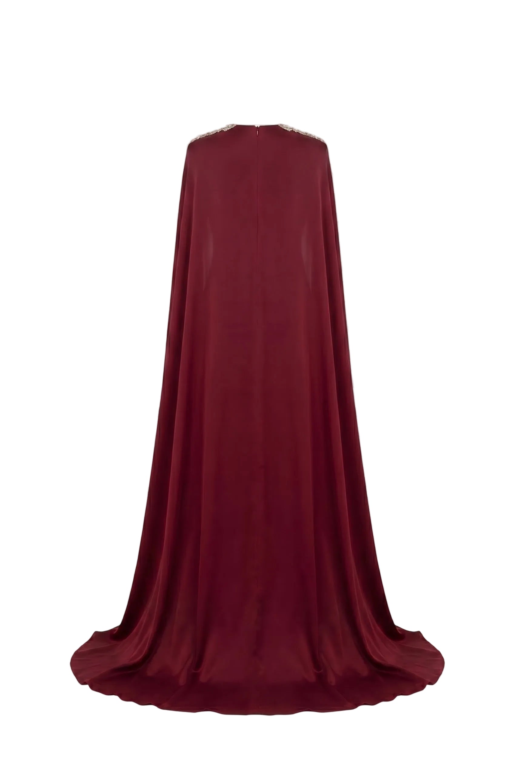 Rosalia Cape Straight Silk Maxi Dress