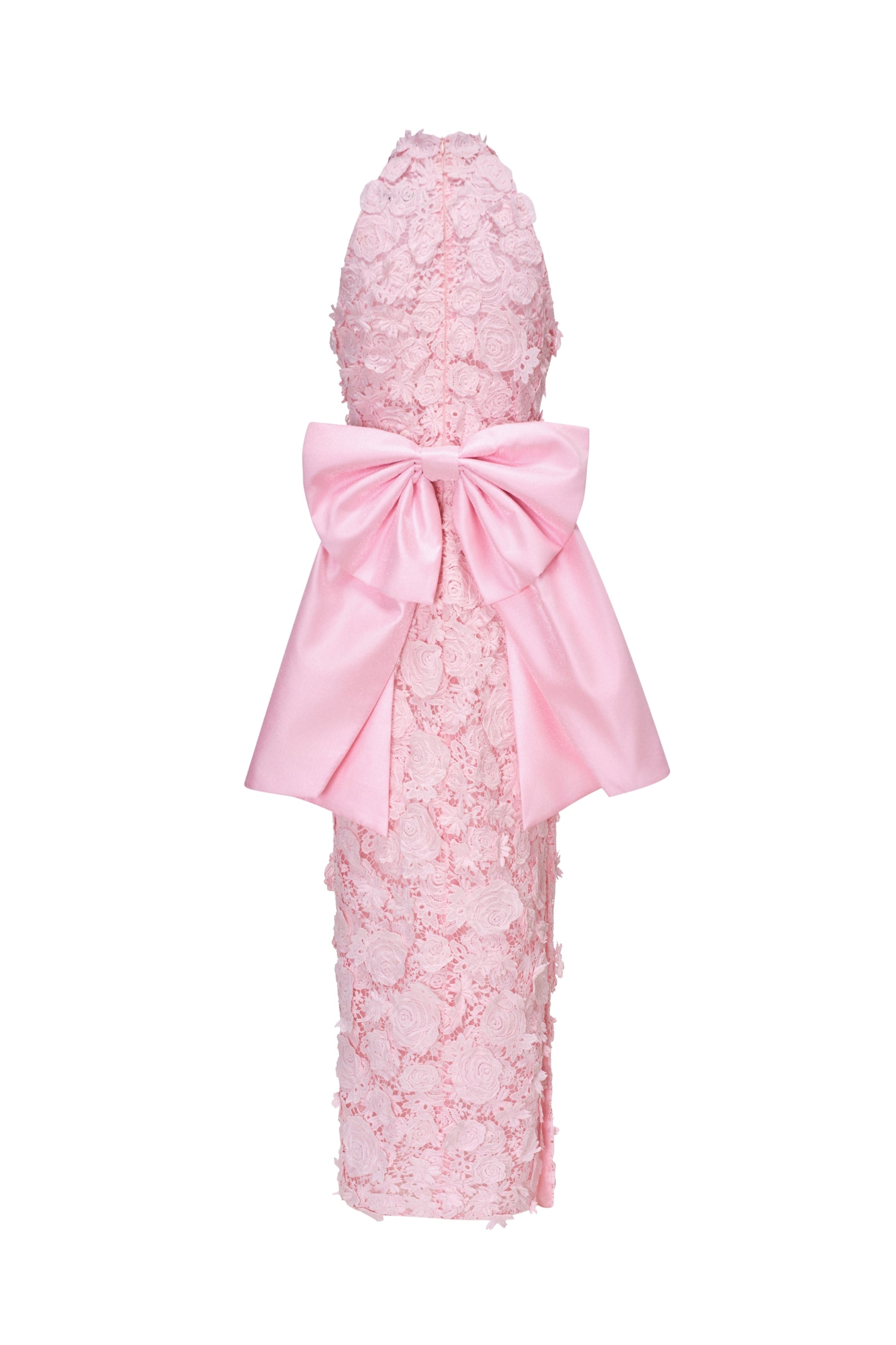 Roses Halter Lace Sheath Maxi Dress
