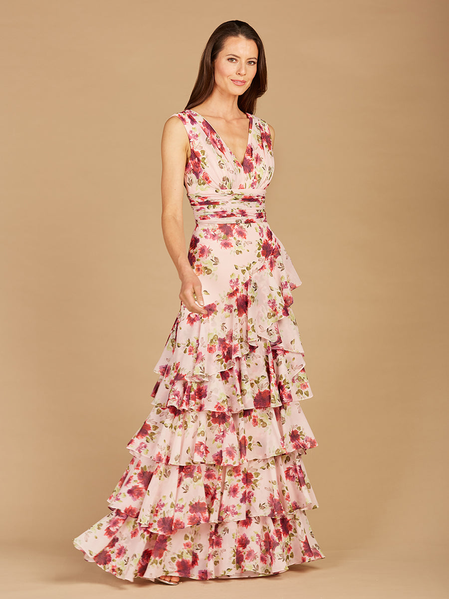 Ruffle Skirt Print Dress - OUTLET 29249