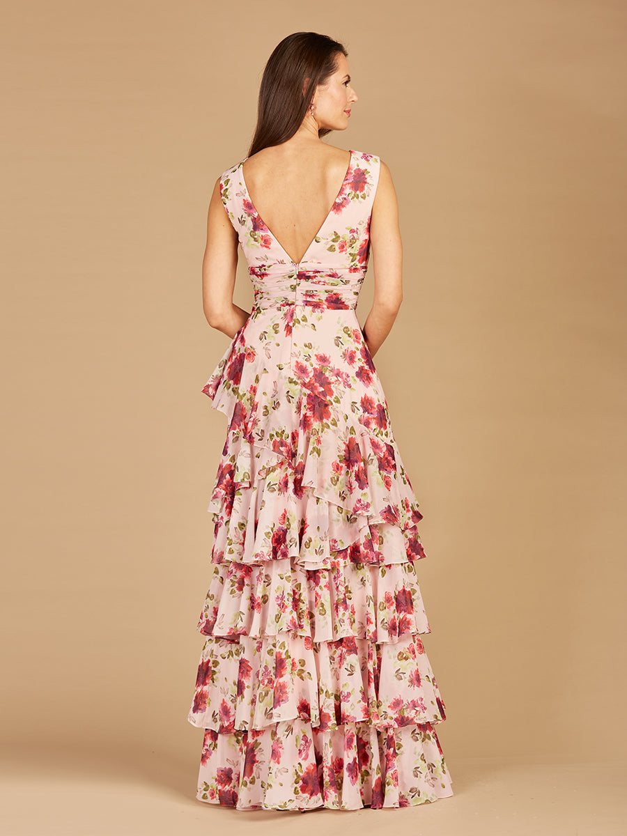 Ruffle Skirt Print Dress - OUTLET 29249