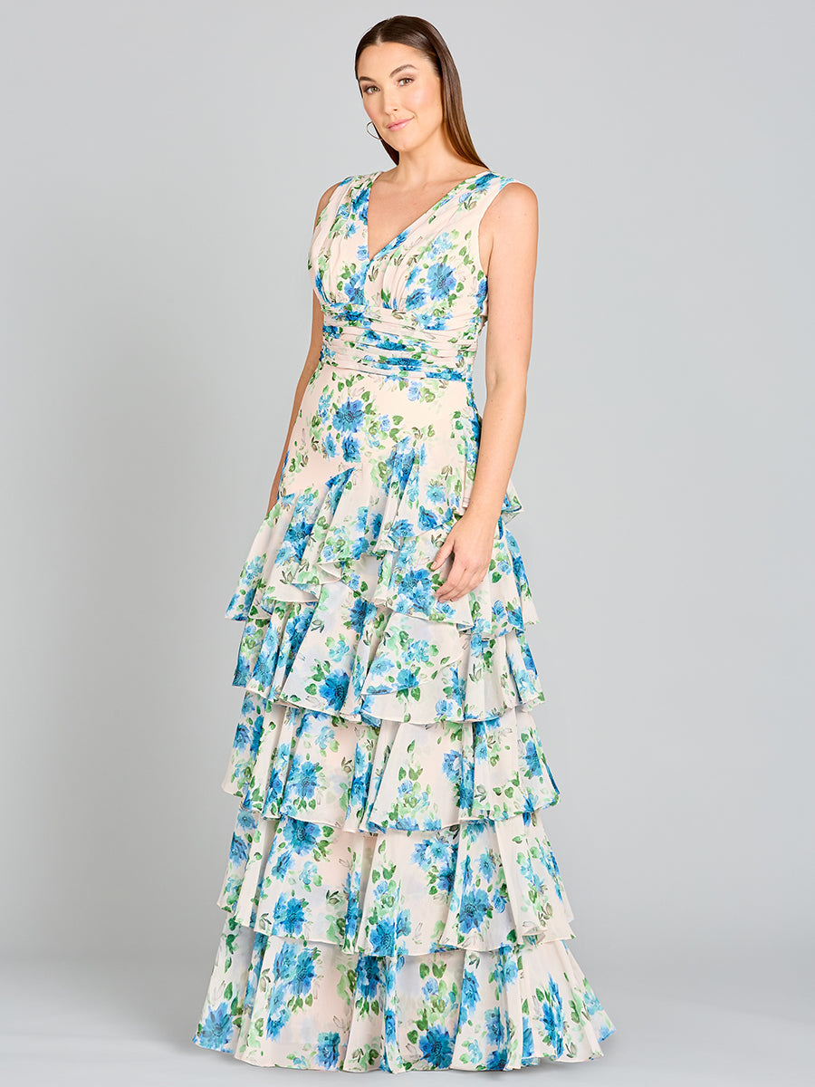 Ruffle Skirt Print Dress - OUTLET 29249