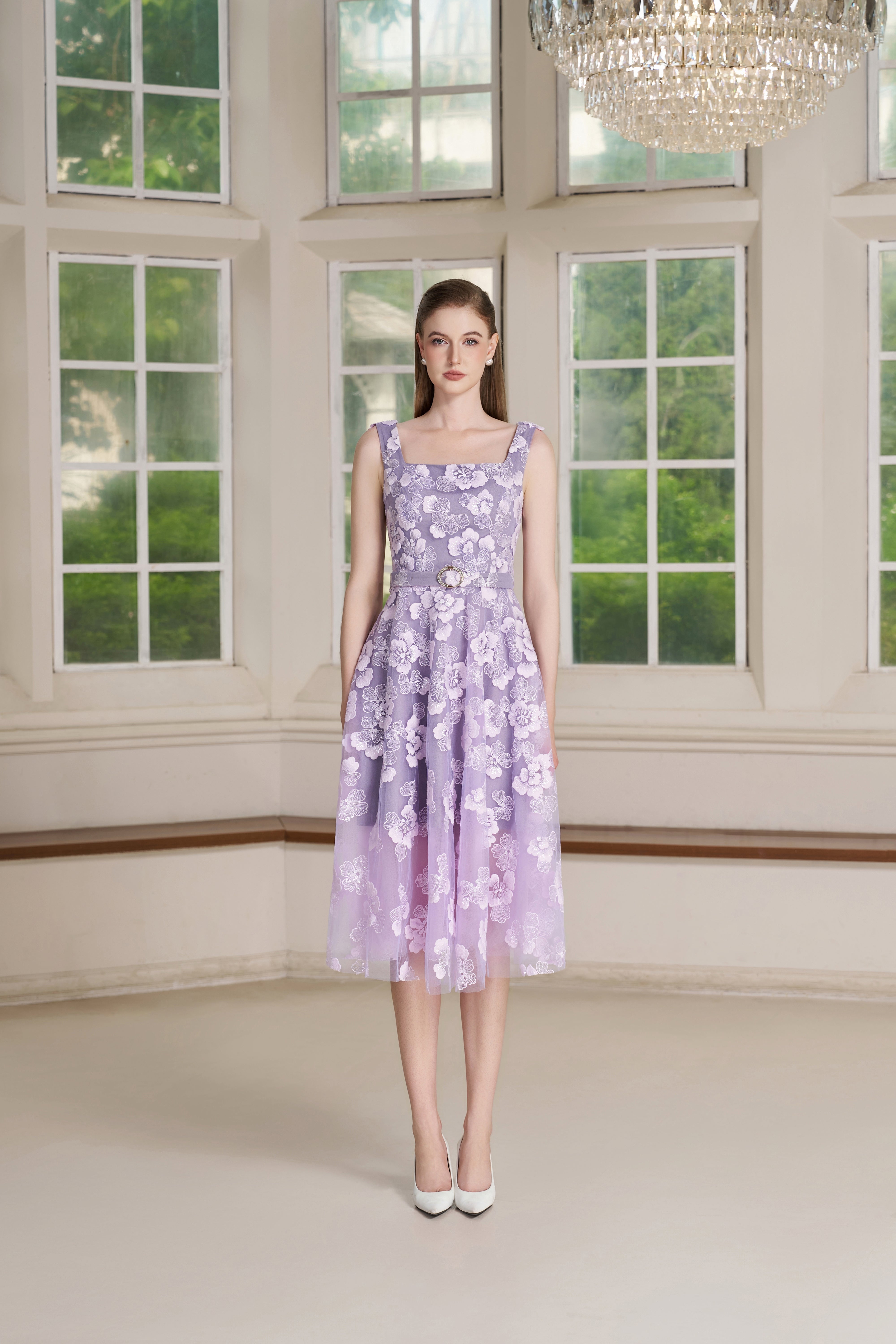 Ryn Dress – Purple Impression Midi Dress
