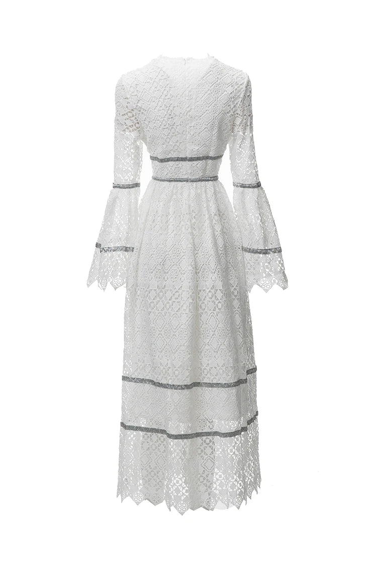 DRESS STYLE - NY3374-Midi Dress-onlinemarkat-WHITE-XS - US 2-onlinemarkat