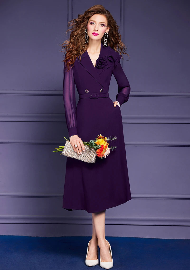 DRESS STYLE - SY714-Midi Dress-onlinemarkat-purple-XS - US 2-onlinemarkat
