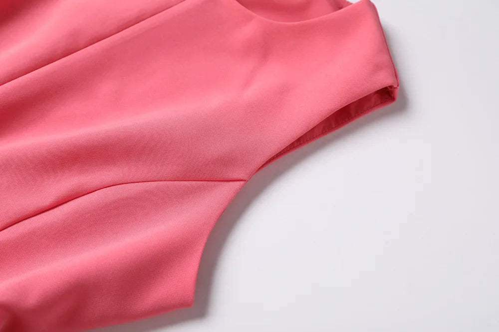DRESS STYLE - SY764-Midi Dress-onlinemarkat-pink-S - US 4-onlinemarkat