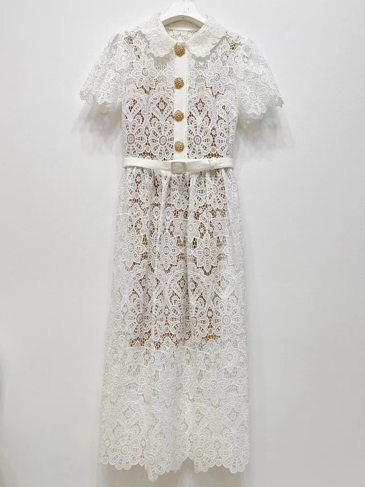 DRESS STYLE - SY696-Midi Dress-onlinemarkat-White-XS - US 2-onlinemarkat