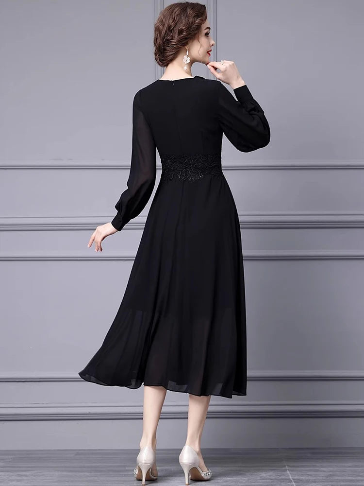 DRESS STYLE - SY312-Midi Dress-onlinemarkat-black-XS - US 2-onlinemarkat