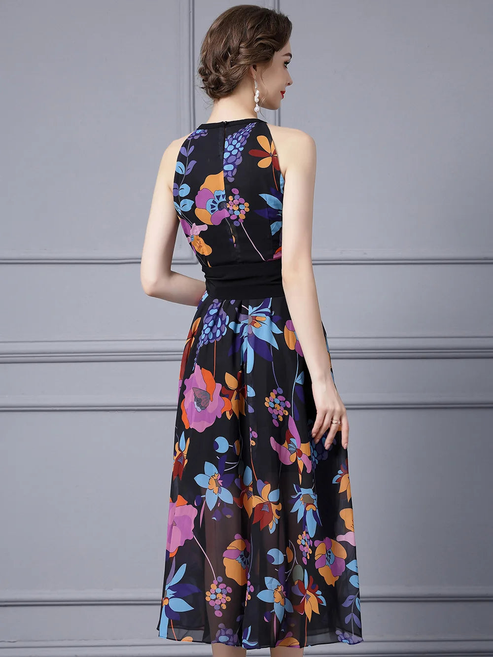 DRESS STYLE - SY684-Midi Dress-onlinemarkat-black-XS - US 2-onlinemarkat