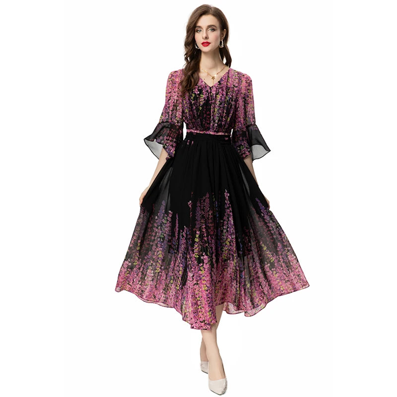 DRESS STYLE - SY891-Midi Dress-onlinemarkat-Purple-M - US 6-onlinemarkat