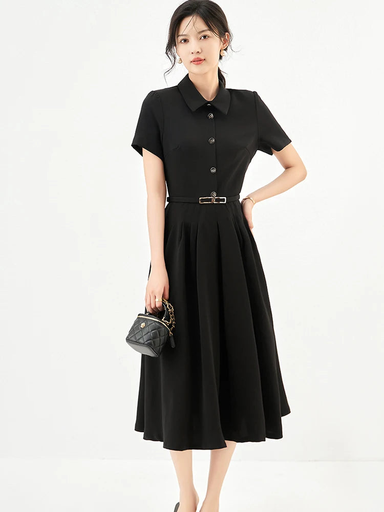 DRESS STYLE - SY761-Midi Dress-onlinemarkat-black-S - US 4-onlinemarkat