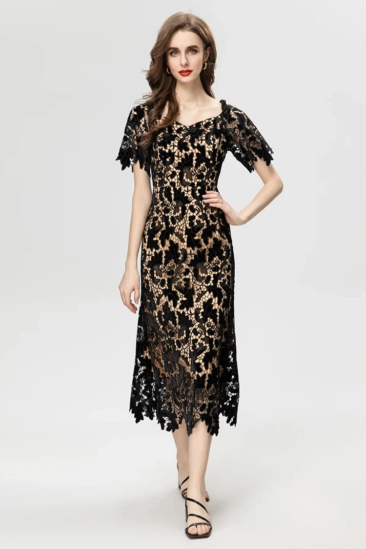DRESS STYLE - NY3343-Midi Dress-onlinemarkat-black-XS - US 2-onlinemarkat