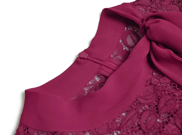DRESS STYLE - SY518-Midi Dress-onlinemarkat-Rose Red-XS - US 2-onlinemarkat