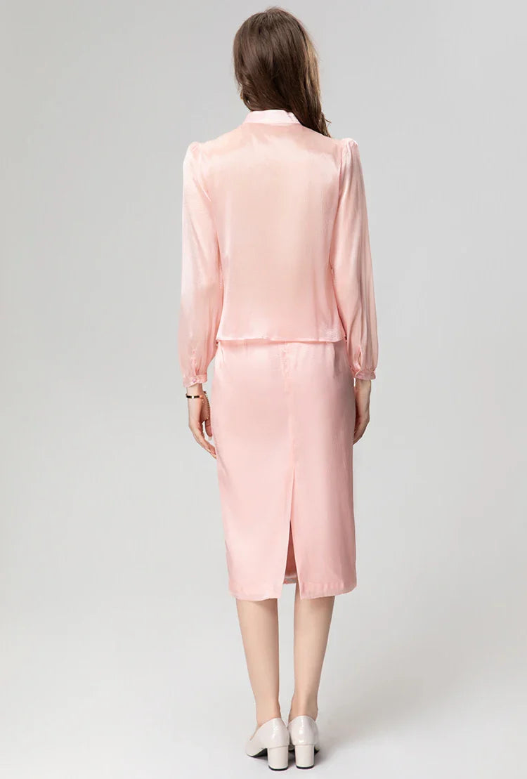 DRESS STYLE - SY780-Midi Dress-onlinemarkat-Pink-XS - US 2-onlinemarkat