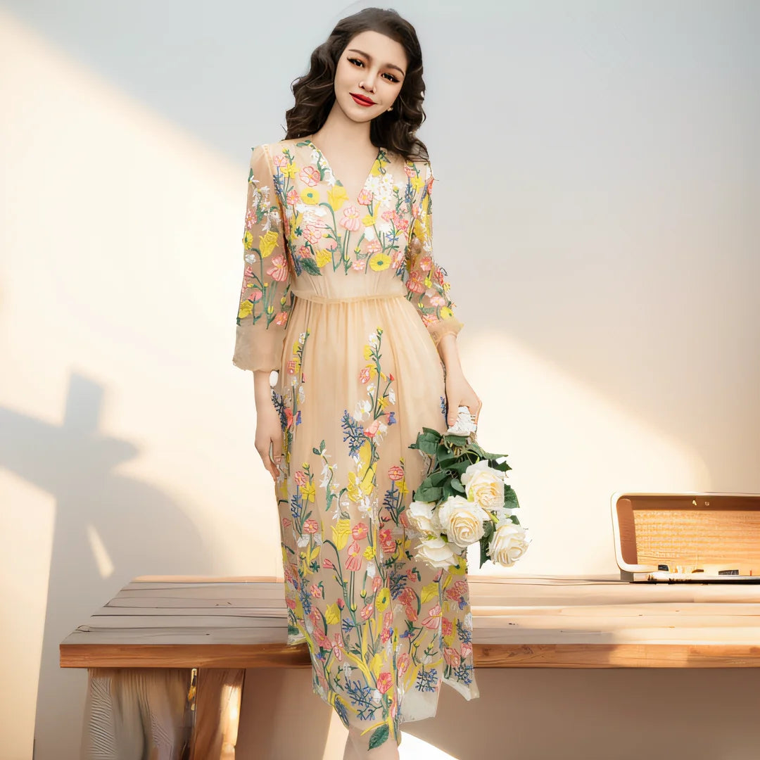 DRESS STYLE - SY677-Midi Dress-onlinemarkat-floral-XS - US 2-onlinemarkat