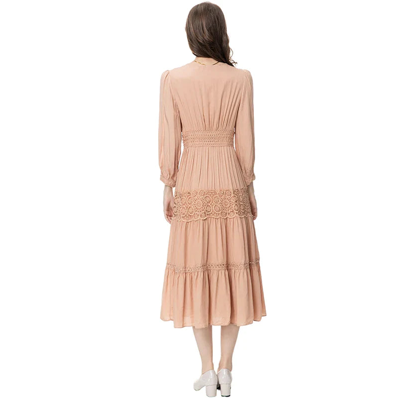 DRESS STYLE - SY593-Midi Dress-onlinemarkat-Pink-XS - US 2-onlinemarkat