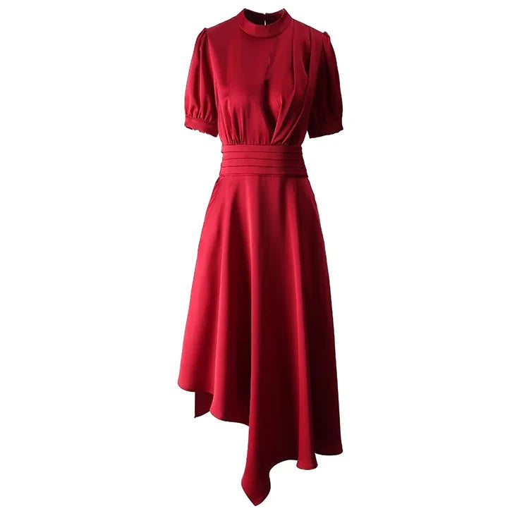DRESS STYLE - SY868-Midi Dress-onlinemarkat-Red-XXL - US 12-onlinemarkat
