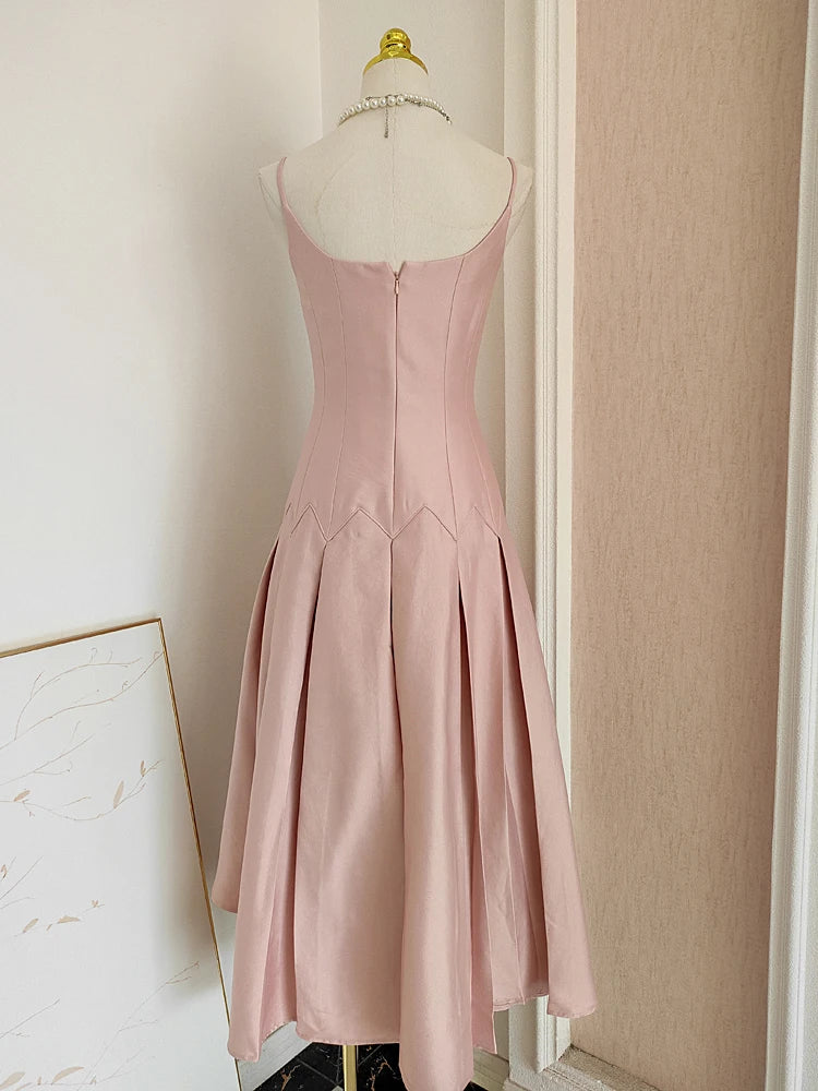 DRESS STYLE - SY754-Midi Dress-onlinemarkat-Pink-XS - US 2-onlinemarkat