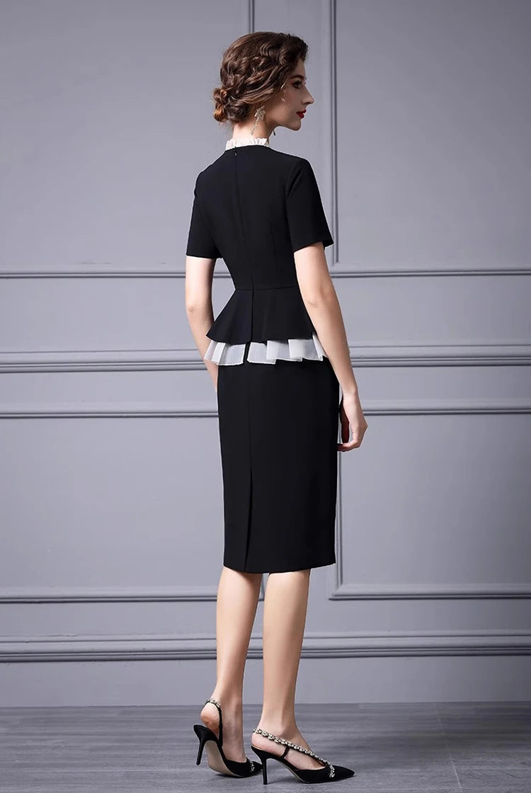 DRESS STYLE - SY745-Midi Dress-onlinemarkat-Black-XS - US 2-onlinemarkat