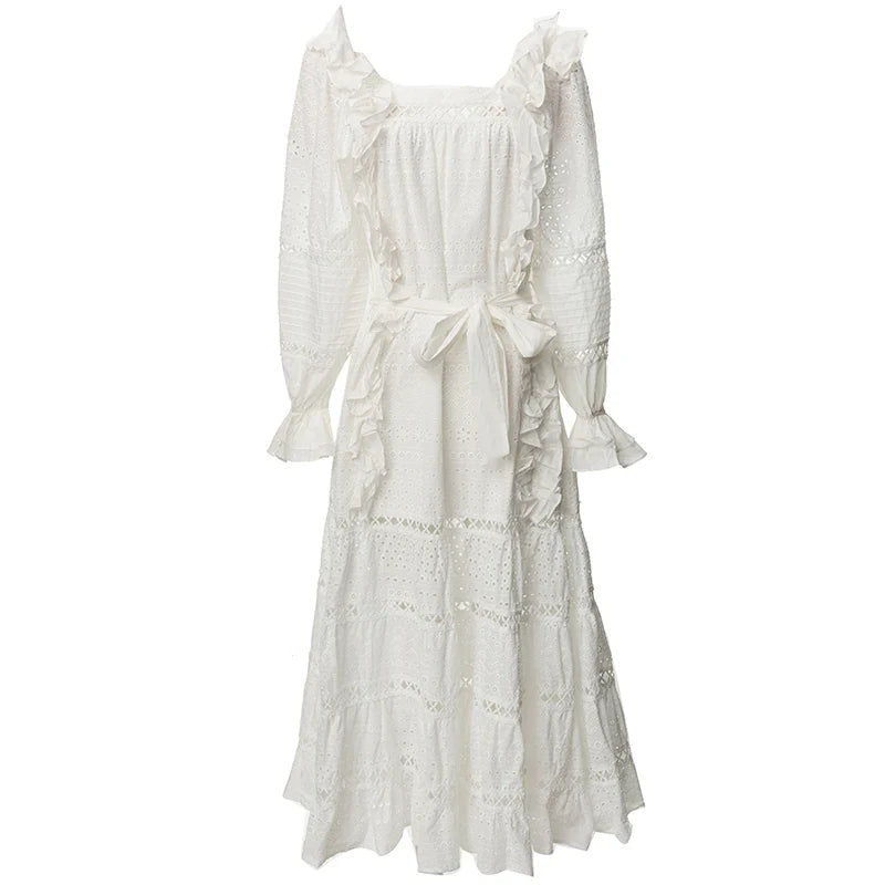 DRESS STYLE - SY837-Midi Dress-onlinemarkat-Ivory-S - US 4-onlinemarkat