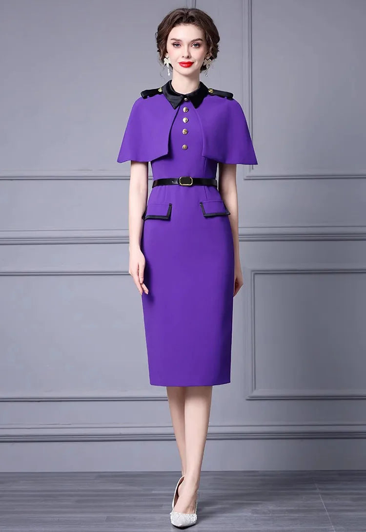 DRESS STYLE - SY807-Midi Dress-onlinemarkat-Purple-XS - US 2-onlinemarkat