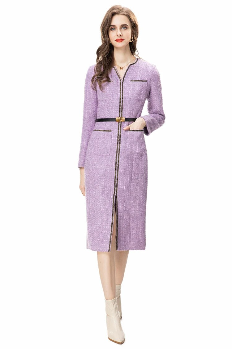 DRESS STYLE - NY3129-Midi Dress-onlinemarkat-Light Purple-XS - US 2-onlinemarkat