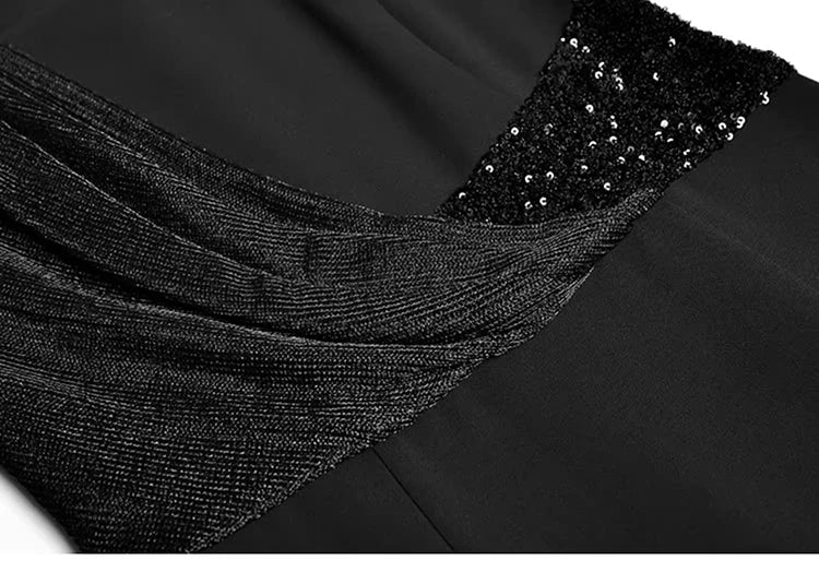 DRESS STYLE - SY369-Midi Dress-onlinemarkat-Black-XS - US 2-onlinemarkat
