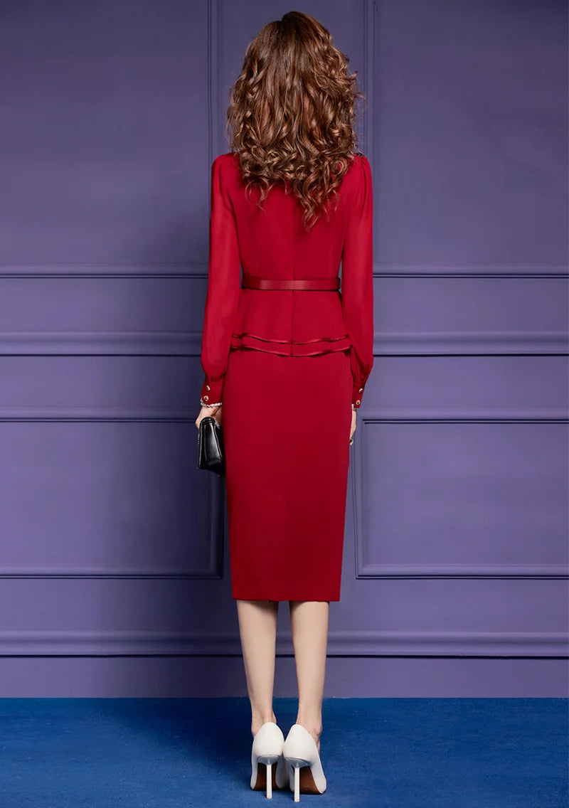 DRESS STYLE - SY723-Midi Dress-onlinemarkat-red-XS - US 2-onlinemarkat