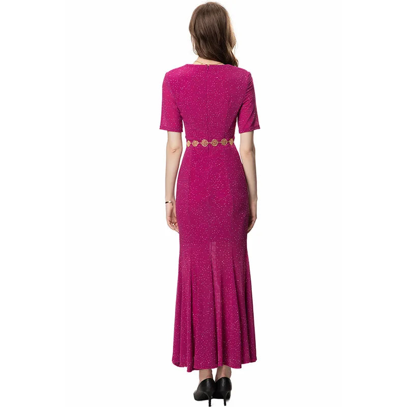 DRESS STYLE - SY815-Midi Dress-onlinemarkat-Fuchsia-XS - US 2-onlinemarkat