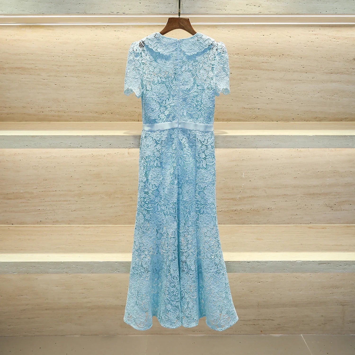 DRESS STYLE - SY493-Midi Dress-onlinemarkat-Blue-XS - US 2-onlinemarkat