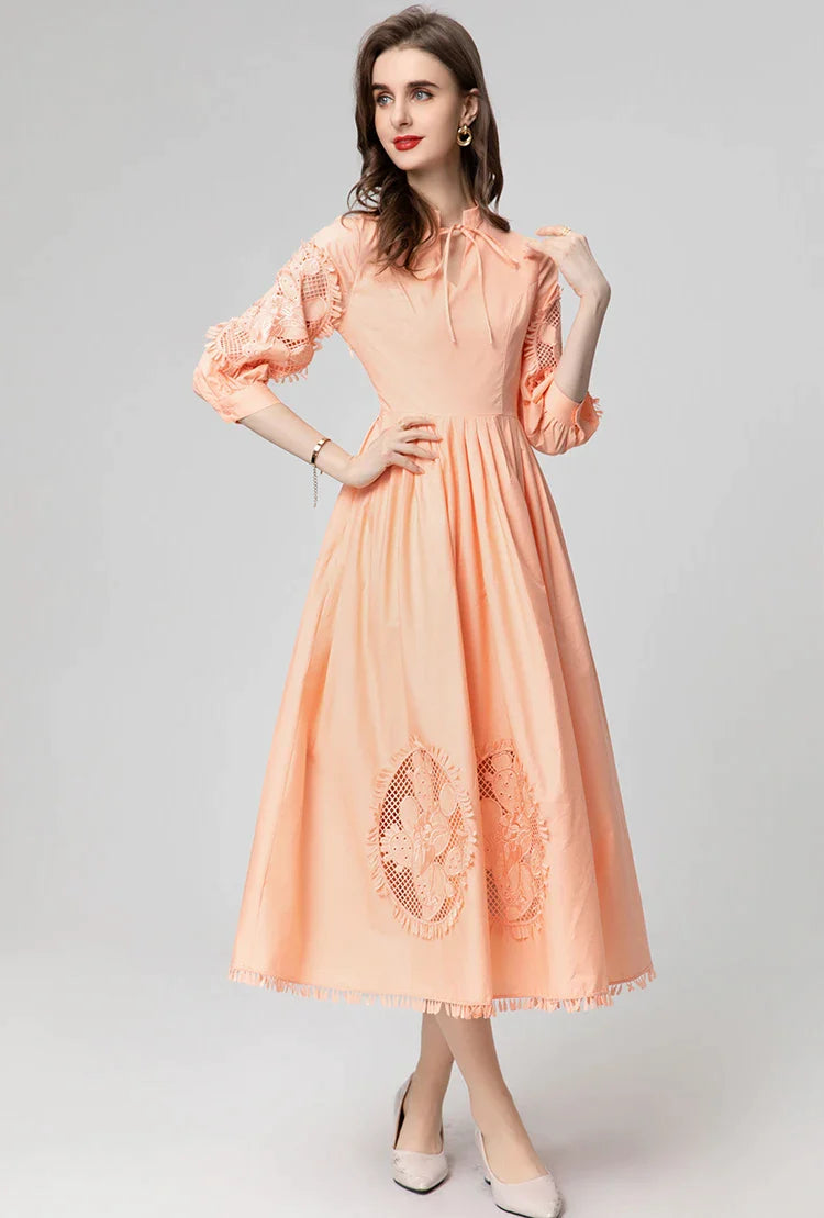 DRESS STYLE - SY571-Midi Dress-onlinemarkat-Orange-XS - US 2-onlinemarkat