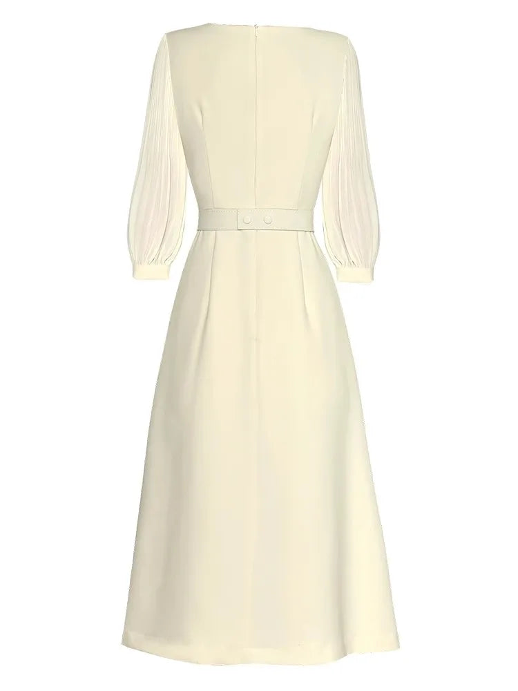 DRESS STYLE - SY729-Midi Dress-onlinemarkat-Apricot-XS - US 2-onlinemarkat