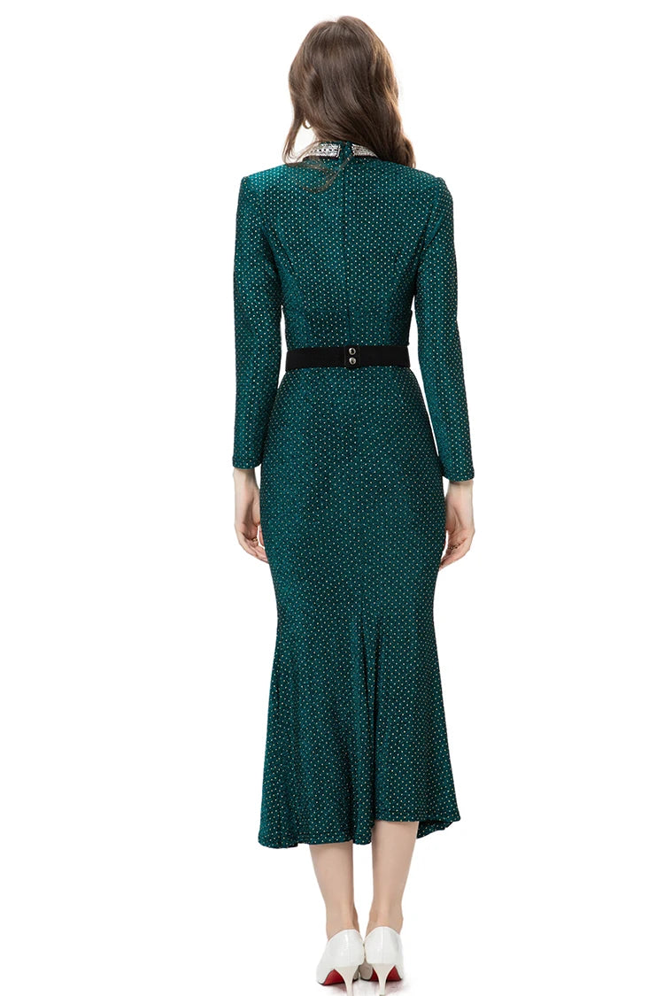 DRESS STYLE - NY3409-Midi Dress-onlinemarkat-green-XS - US 2-onlinemarkat
