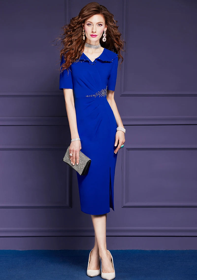 DRESS STYLE - SY767-Midi Dress-onlinemarkat-blue-XS - US 2-onlinemarkat