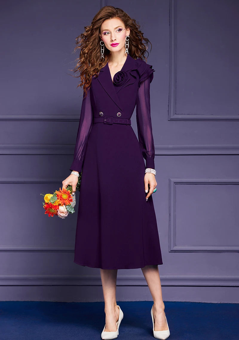 DRESS STYLE - SY714-Midi Dress-onlinemarkat-purple-XS - US 2-onlinemarkat