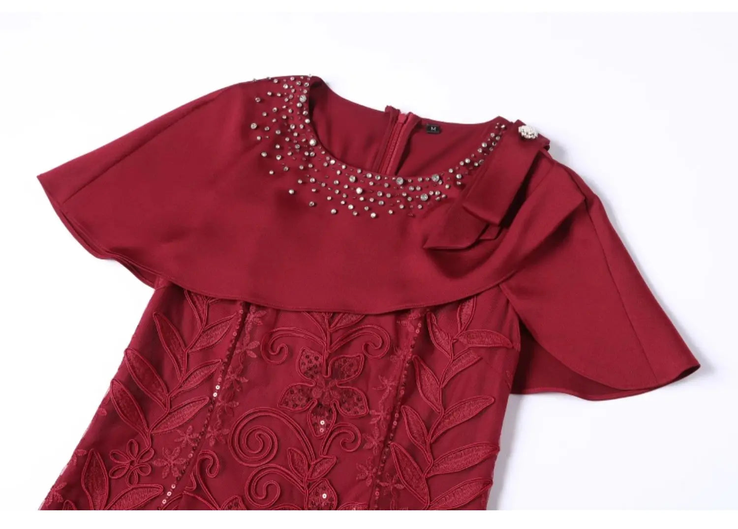 DRESS STYLE - SY620-Midi Dress-onlinemarkat-Claret-S - US 4-onlinemarkat