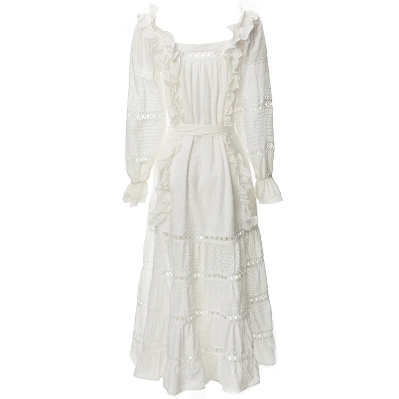 DRESS STYLE - SY837-Midi Dress-onlinemarkat-White-S - US 4-onlinemarkat