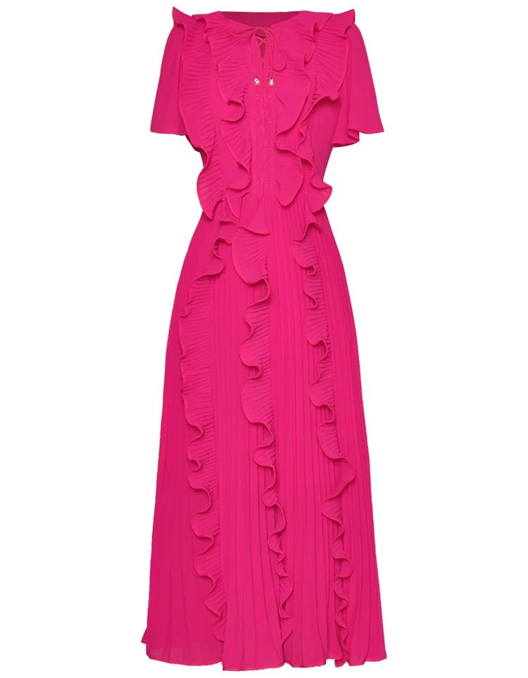 DRESS STYLE - SY630-Midi Dress-onlinemarkat-Rose Red-XS - US 2-onlinemarkat