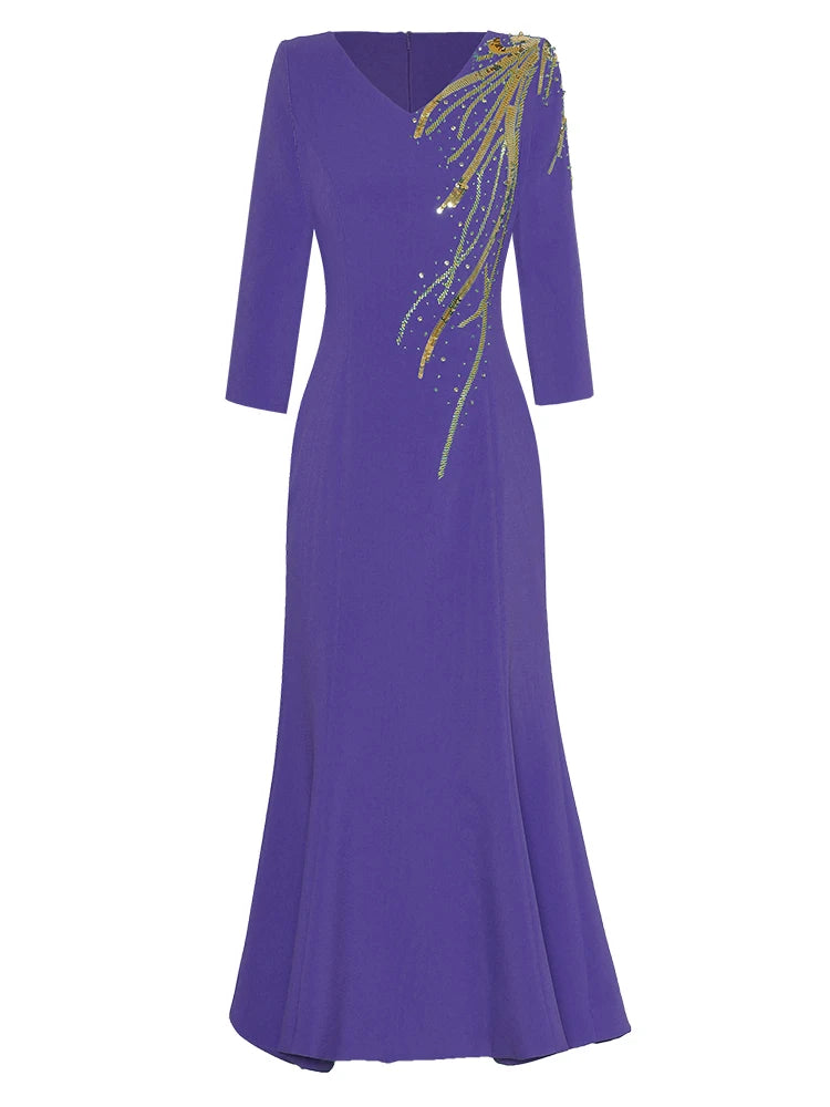DRESS STYLE - SY468-Midi Dress-onlinemarkat-Purple-XS - US 2-onlinemarkat